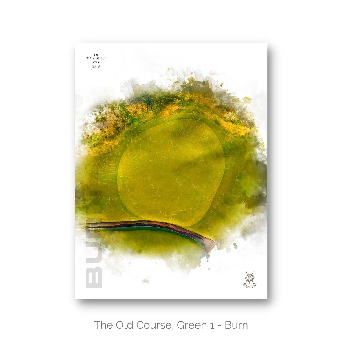The Old Course Green 1, Burn Print by Joe McDonnell