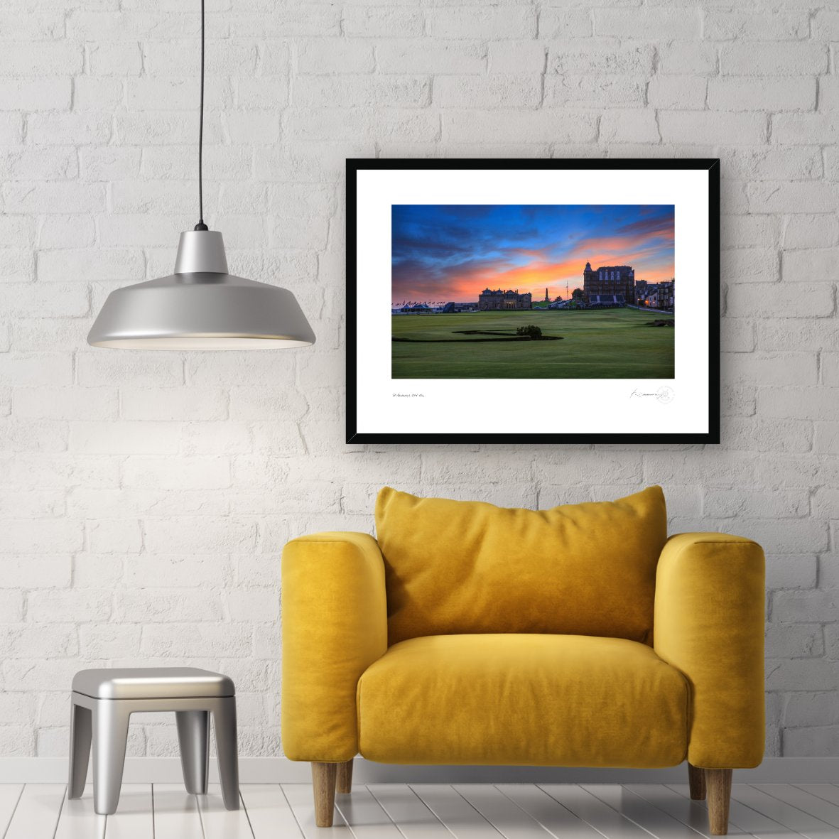 St Andrews Old Course 18th At Dawn Photograph in black frame