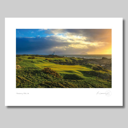 GOLF PHOTOGRAPHY PRINT BY KEVIN MURRAY TURNBERRY AILSA ROCK AND LIGHTHOUSE