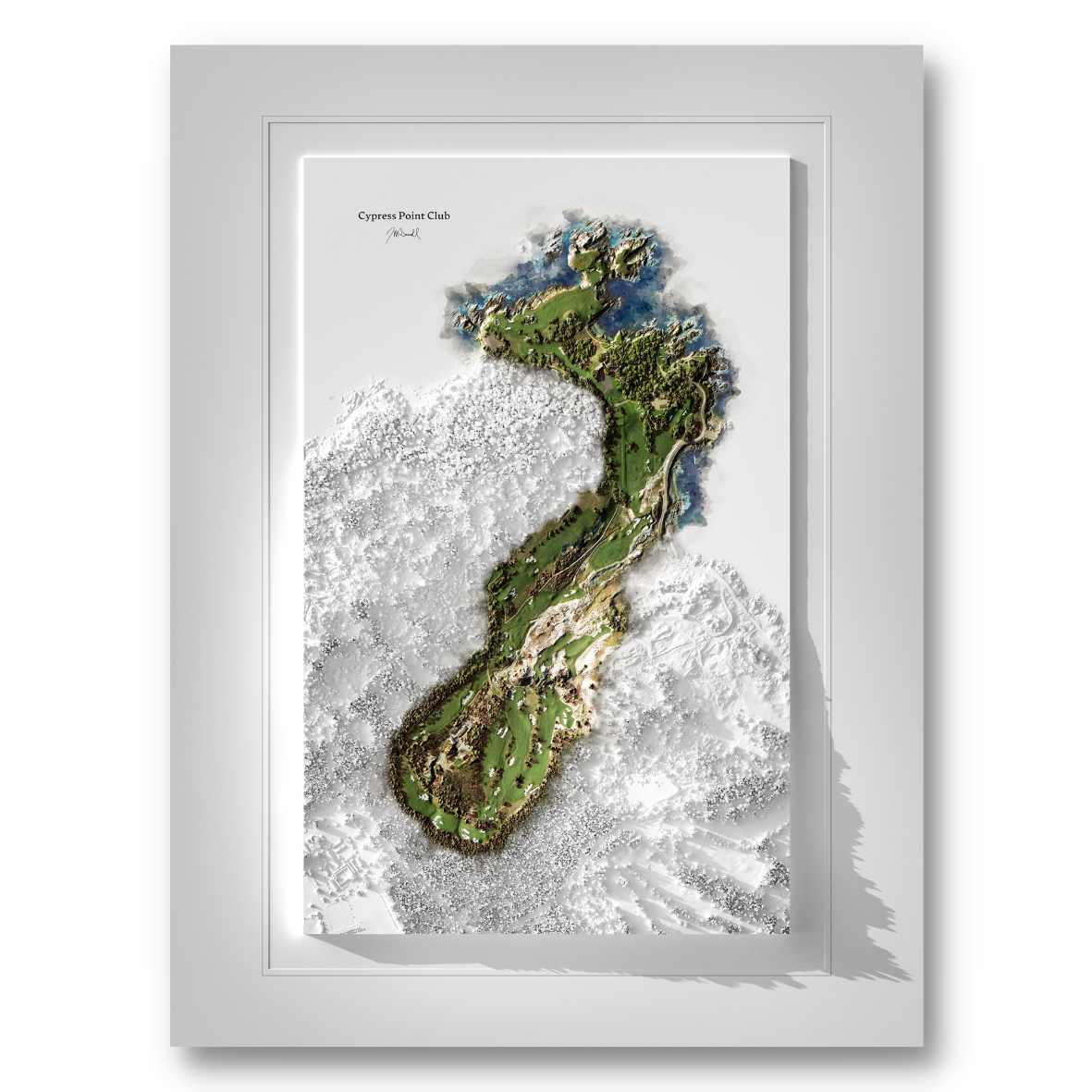 Cypress Point Club - 3D Effect Print by Joe McDonnell