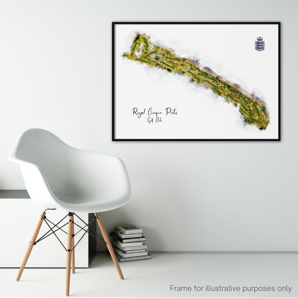 Large framed print of Royal Cinque ports golf club from Evalu18