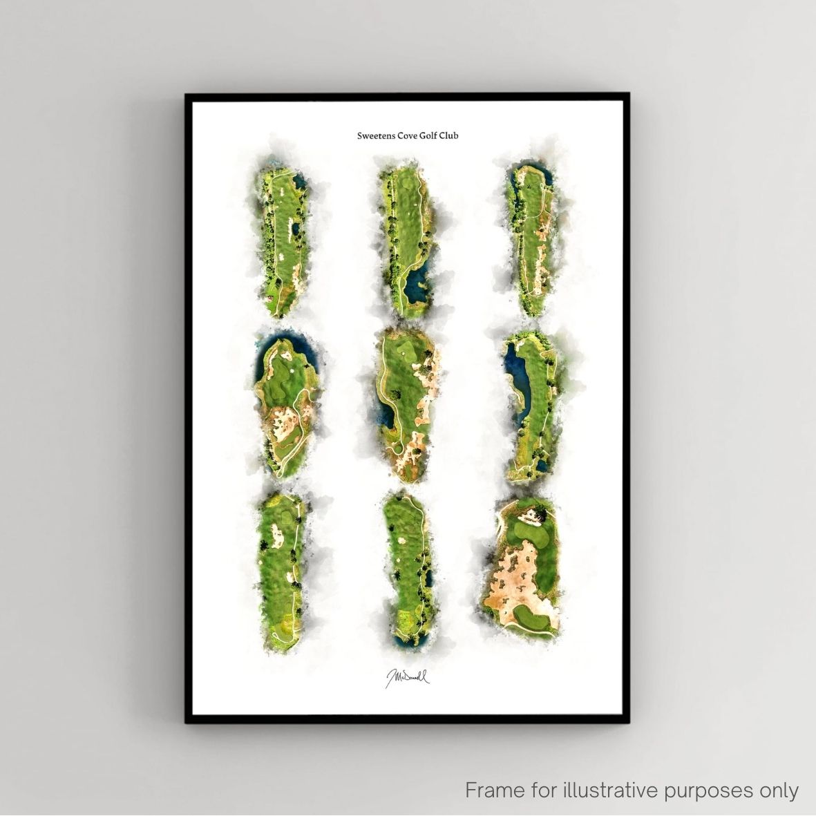 Sweetens Cove Golf Club 9 Hole Compilation Framed Print