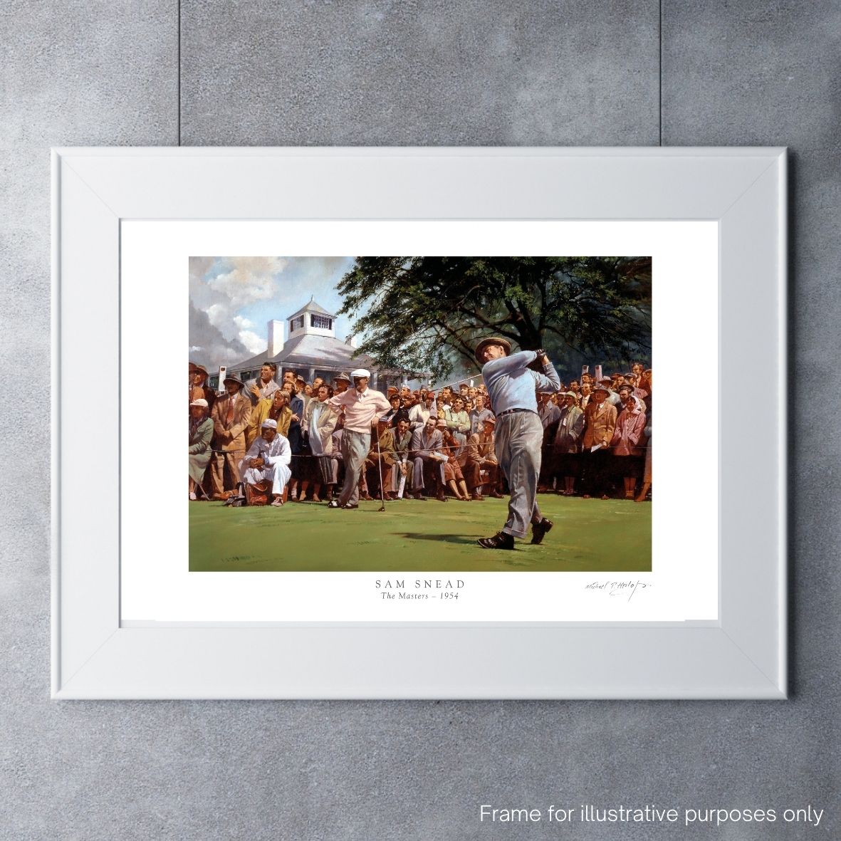 Sam Snead, The Masters 1954 framed fine art print by Michael Heslop