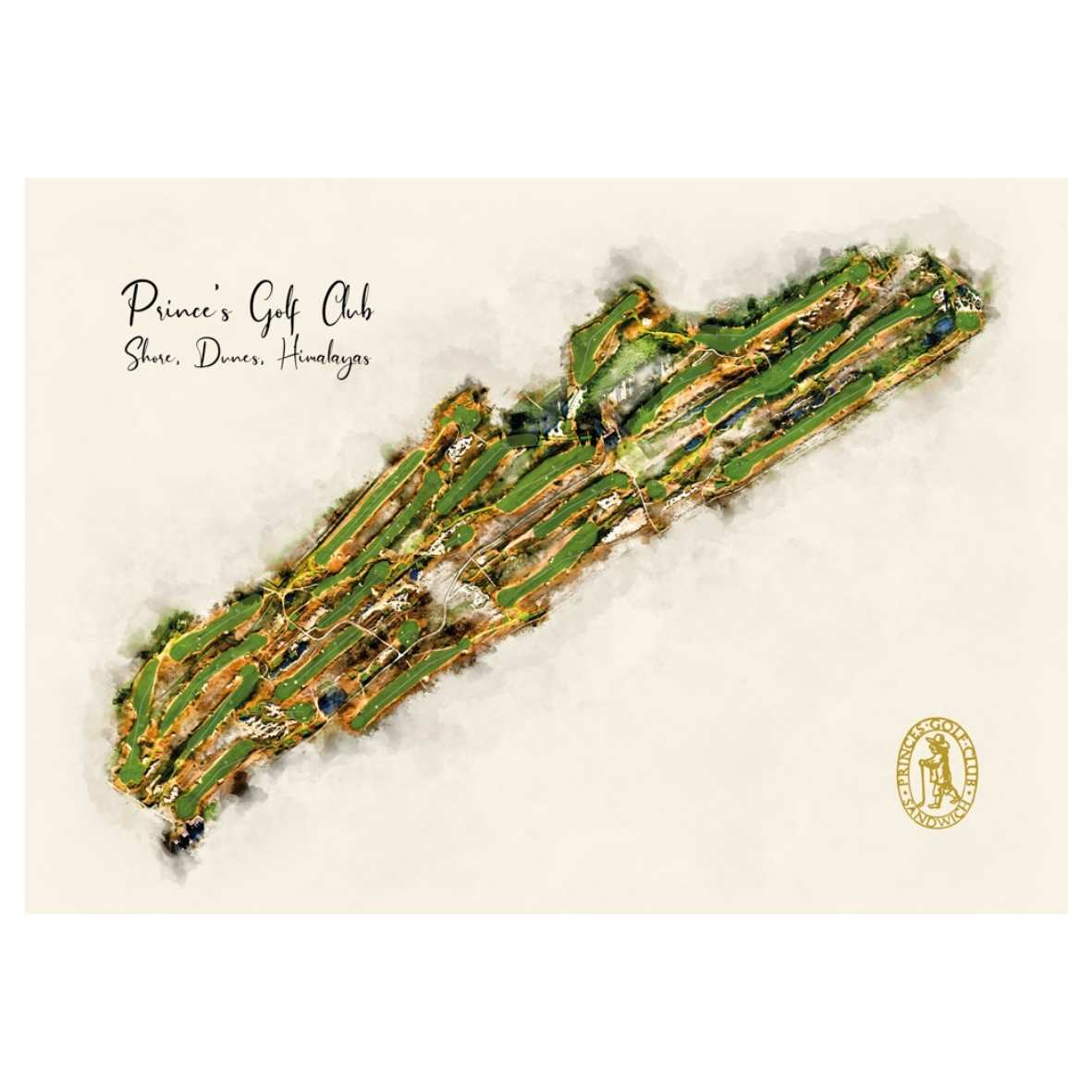 A complete course watermap of princes golf club by Joe McDonnell