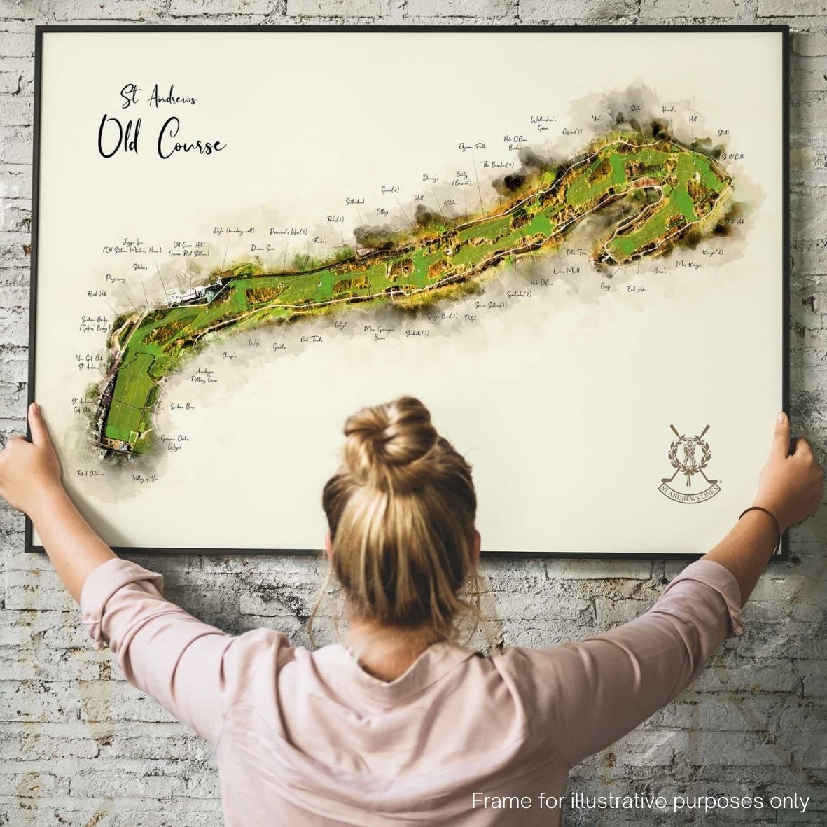 Large framed print featuring St Andrews Old Course