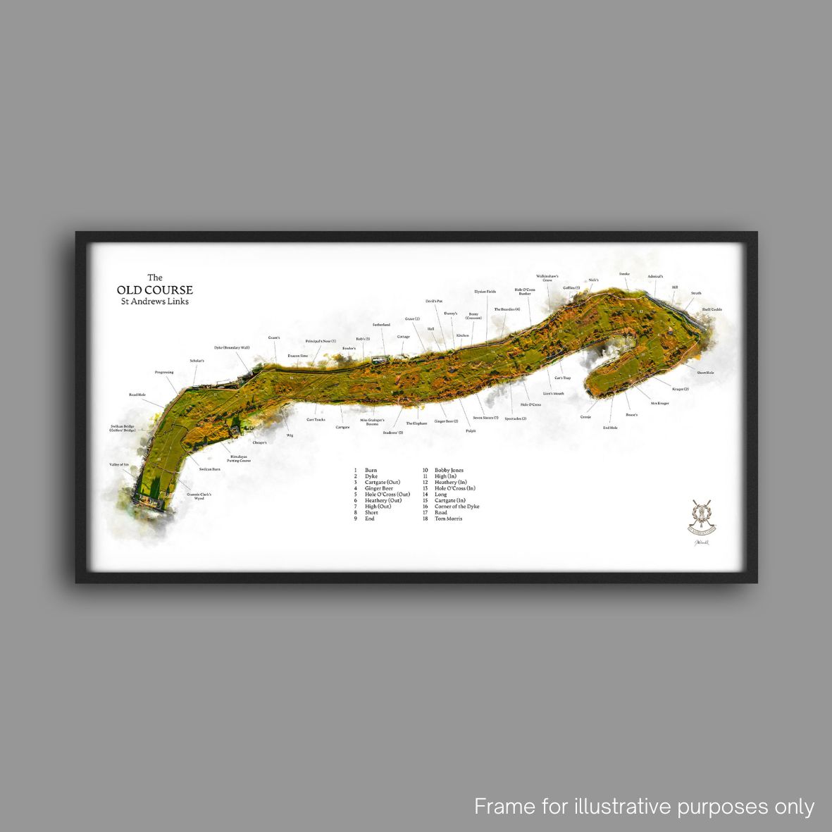 FRAMED PRINT NAMED FEATURES OF OLD COURSE