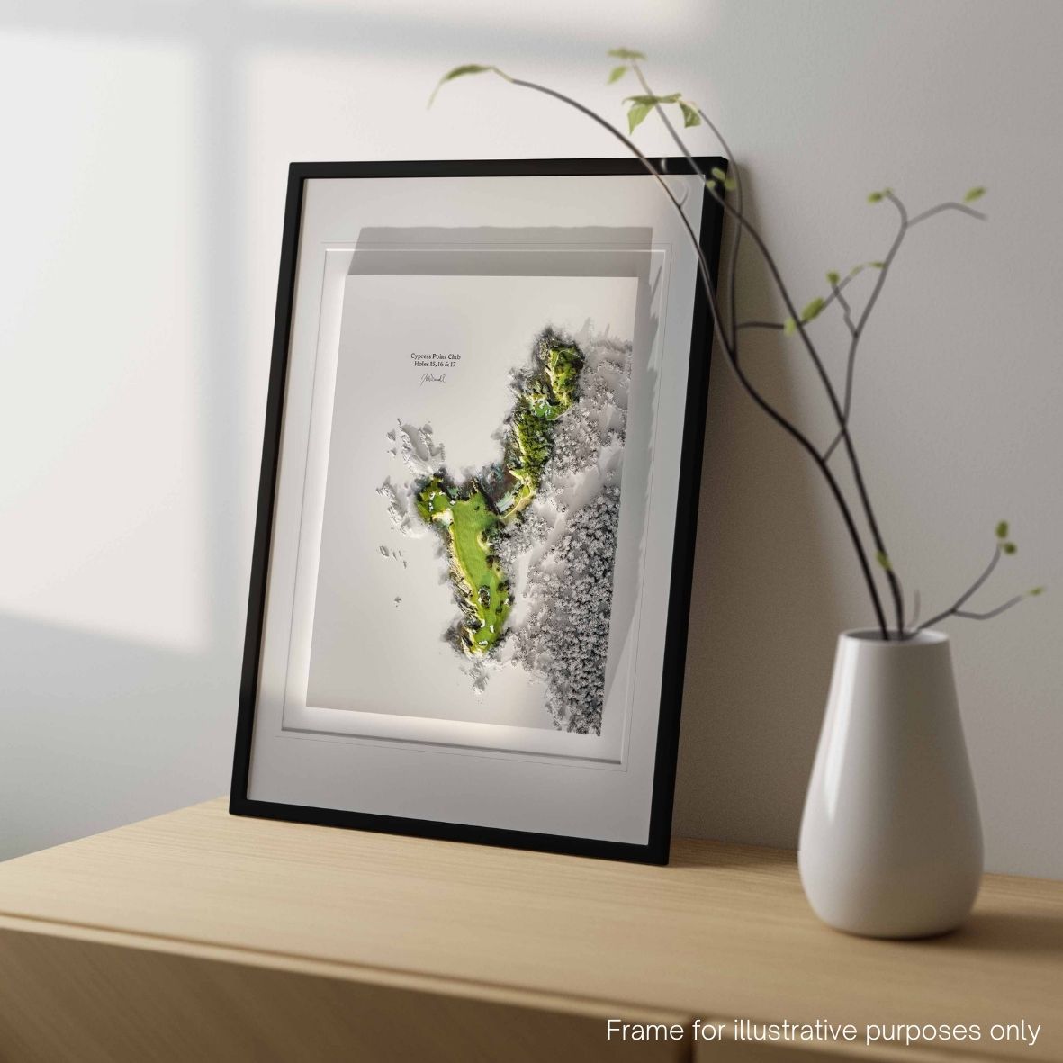 ANGLED FRAMED PRINT OF CYPRESS POINT 15, 16, 17