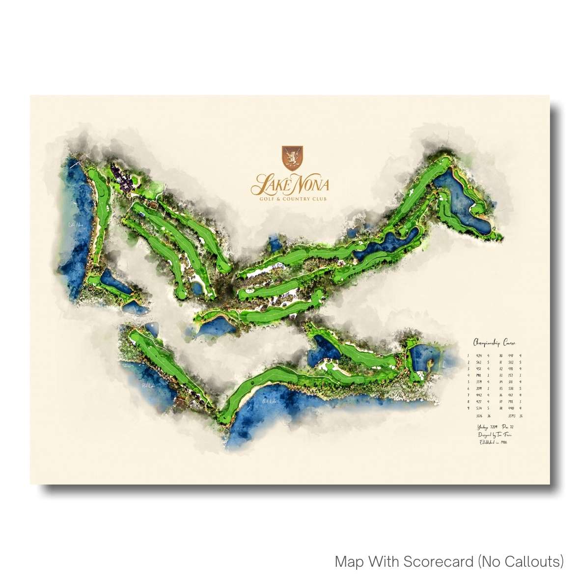Lake Nona Golf Print With Scorecard by Joe McDonnell