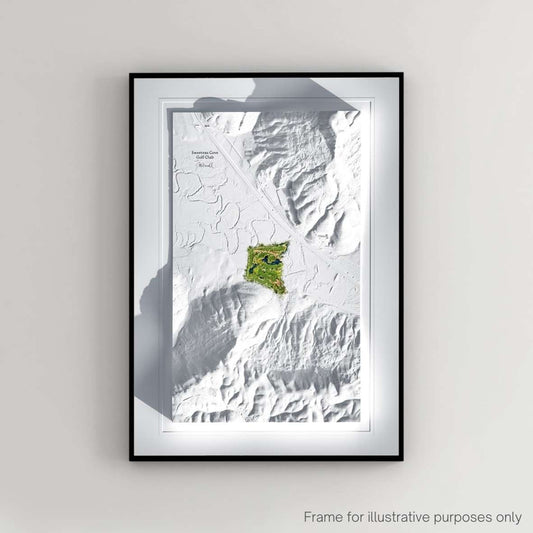 Framed print showing Sweetens Cove Golf Club as a 3D WaterMap by Joe McDonnell