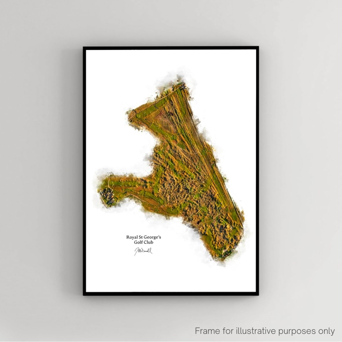 Royal St George's Golf Club - Framed Print Shadow & Contour