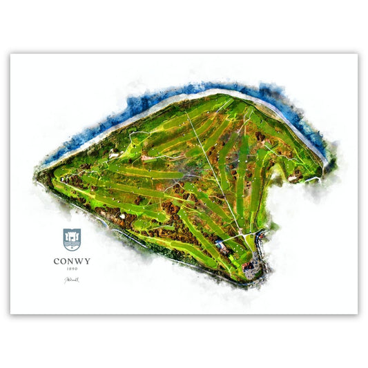 Conwy Golf Club WaterMap Print