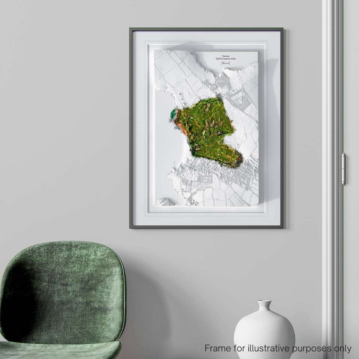 Framed 3D print of Trevose Golf Club by Joe McDonnell