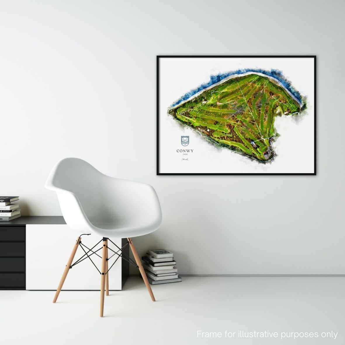 Large Conwy Golf Club Print on Wall by Joe McDonnell