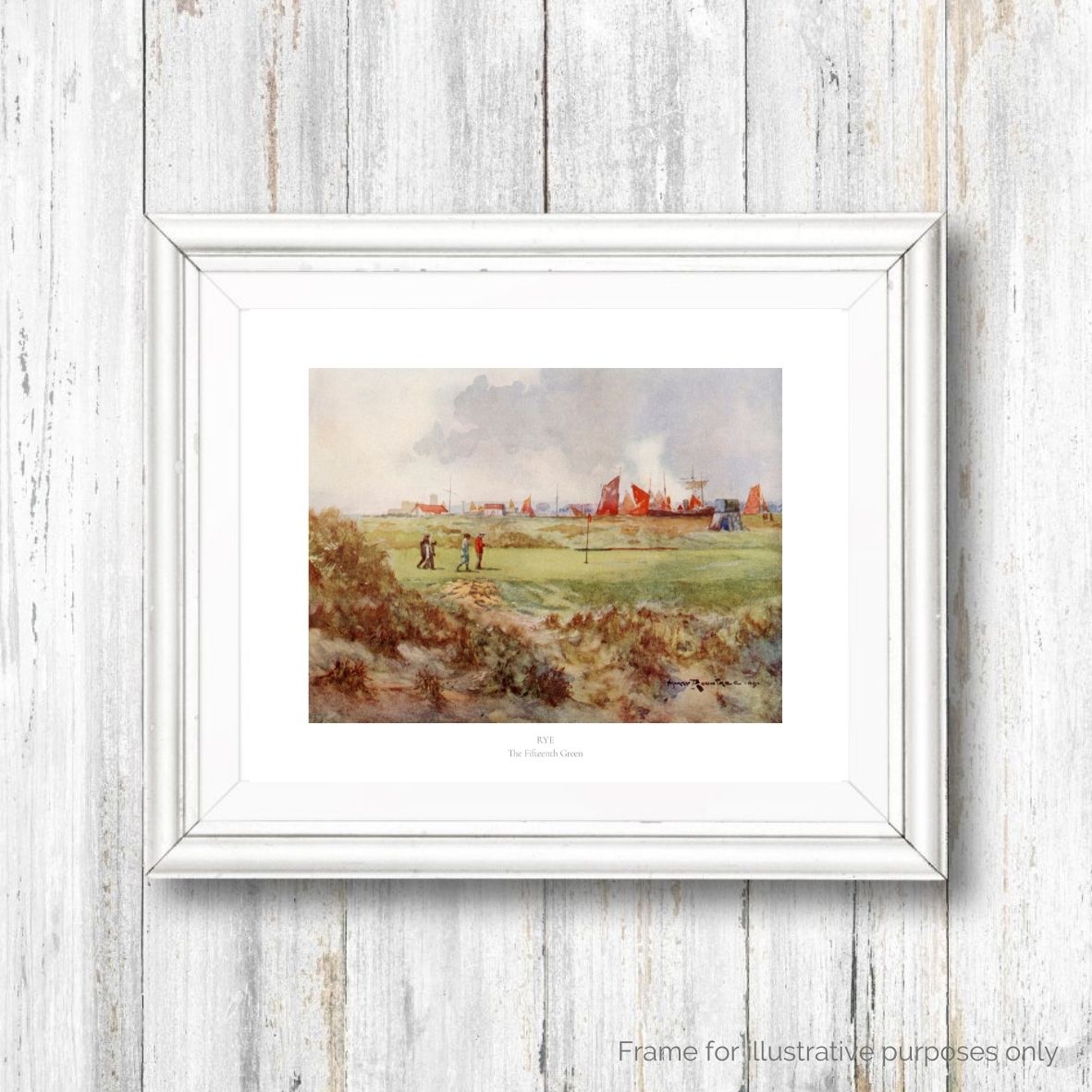 Rye Golf Club framed print with text by Harry Rountree