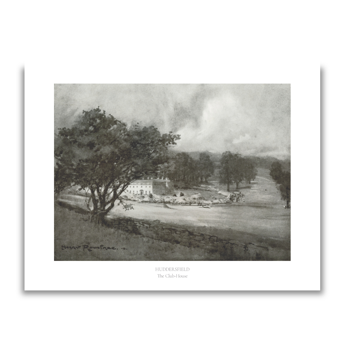 Huddersfield Golf Club print with text by Harry Rountree