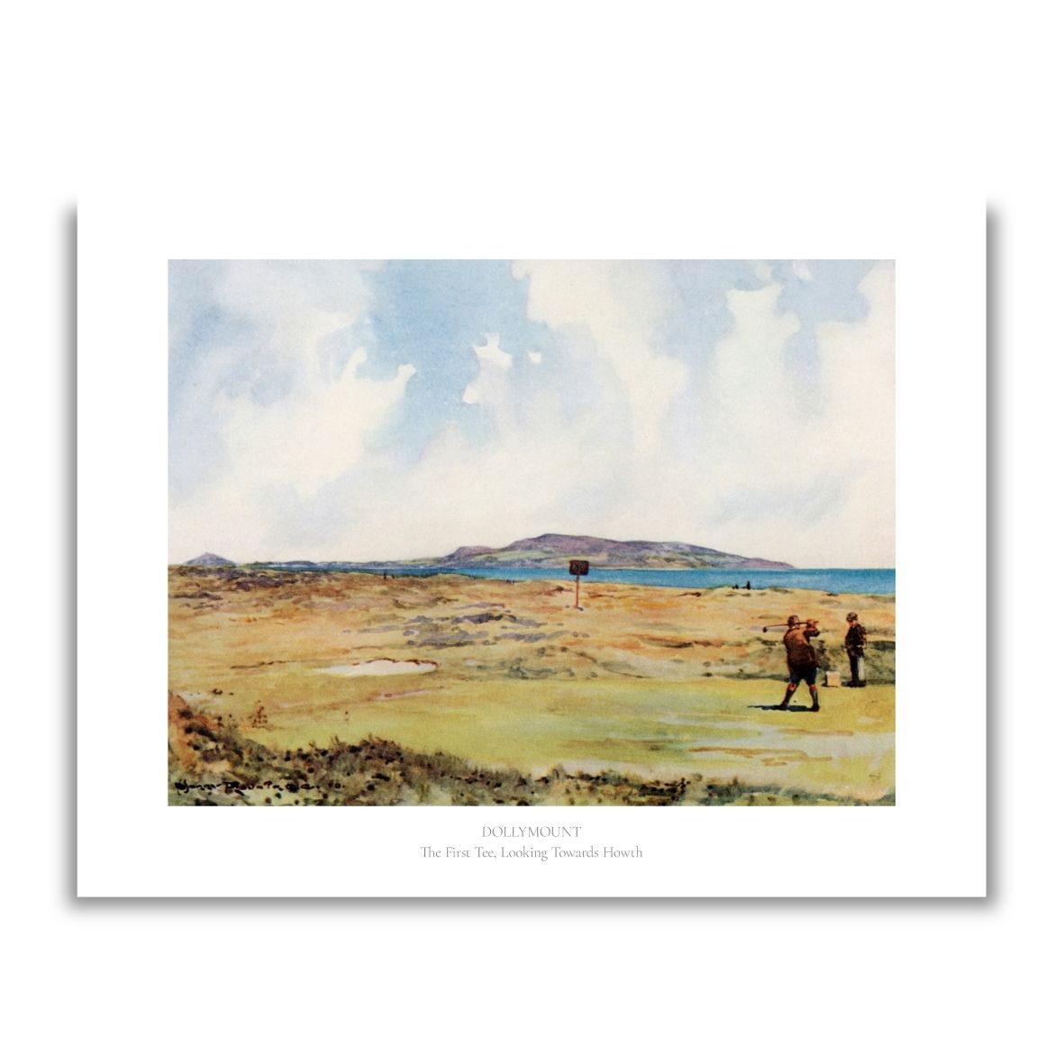Royal Dublin Golf Club print with text by Harry Rountree