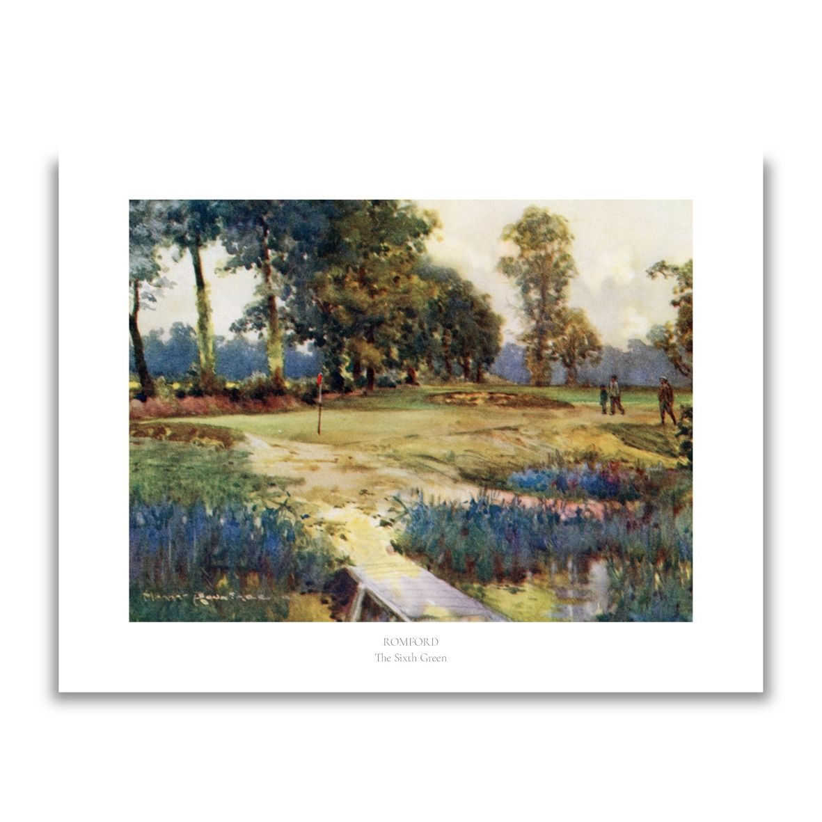 Romford Golf Club print with text by Harry Rountree