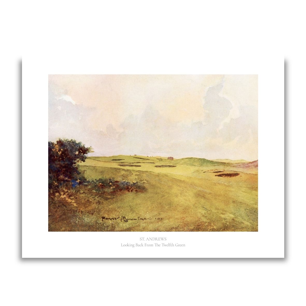 St Andrews Old Course 'Looking Back From the 12th Green' print by Harry Rountree