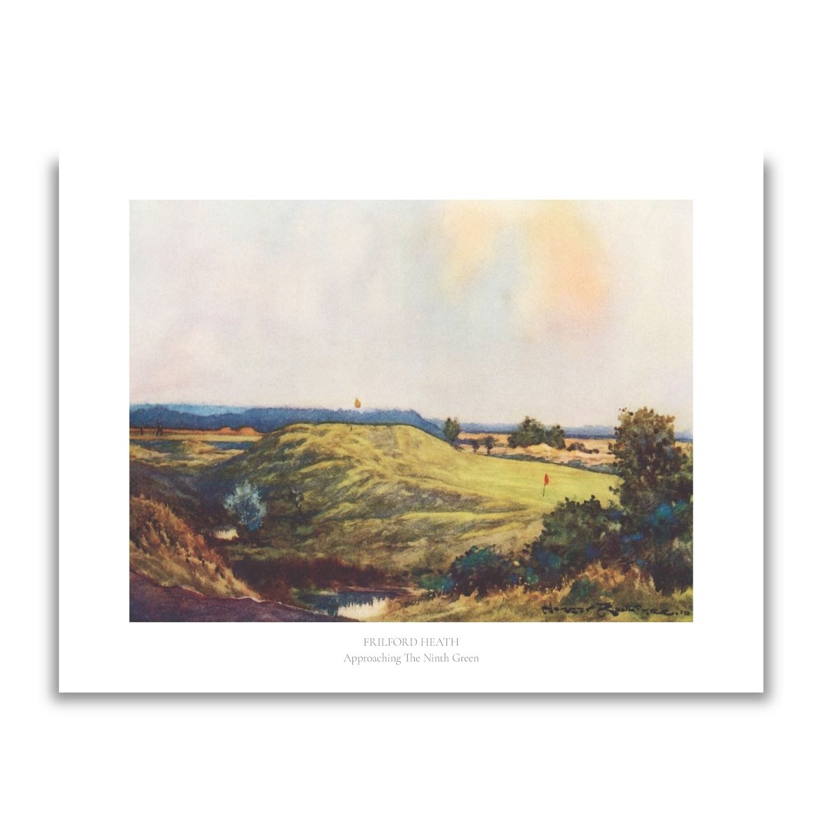 Frilford Heath with text print by Harry Rountree