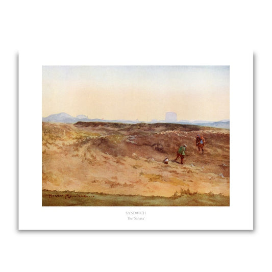 Royal St George's Golf Club Sahara print with text by Harry Rountree