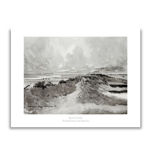 Royal West Norfolk Golf Club (Brancaster) print with text by Harry Rountree